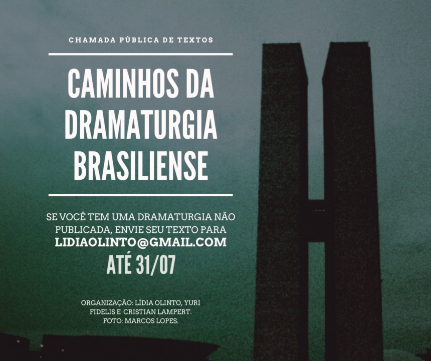 Chamada pública de textos: Caminhos da Dramaturgia Brasiliense